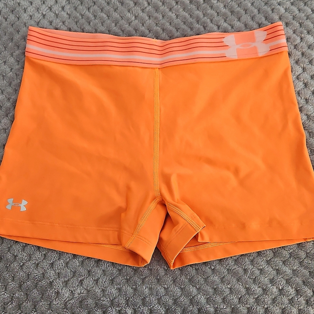 Neon orange Under Armour Womens Heatgear Alpha Shorty 
